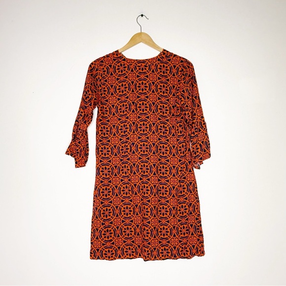 Escapada Living Charleston Tunic Dress Navy Orange Zambia Print Size Small NWT - Picture 2 of 6